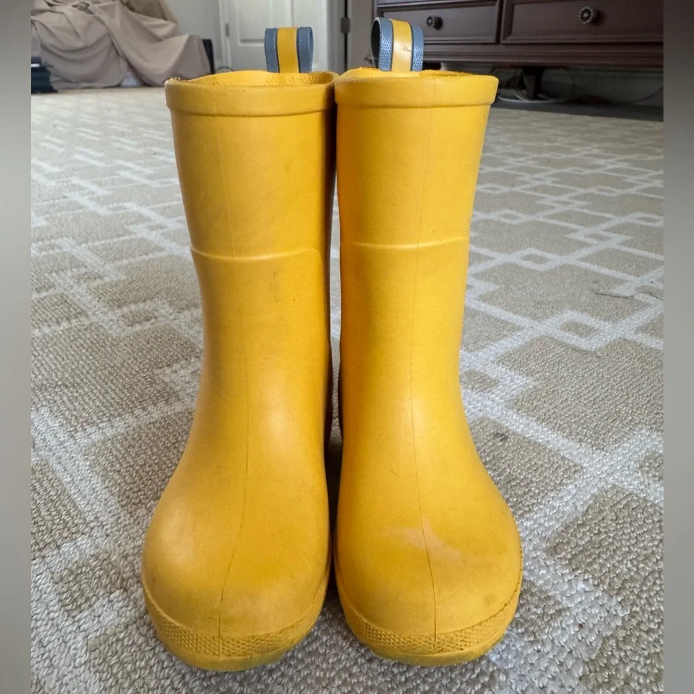 Totes Kids Waterproof Rubber Rain Boots Pull-On Outdoor Mustard Yellow Youth 5–6